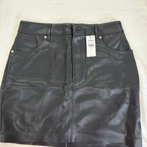 Express Charcoal Leather Mini Skirt